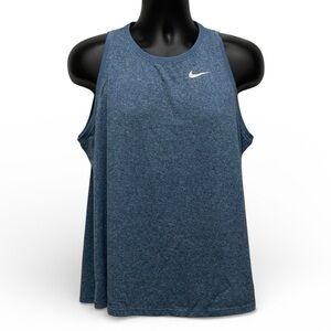 Nike Women's Blue Heather Tank Top Size XL White Logo